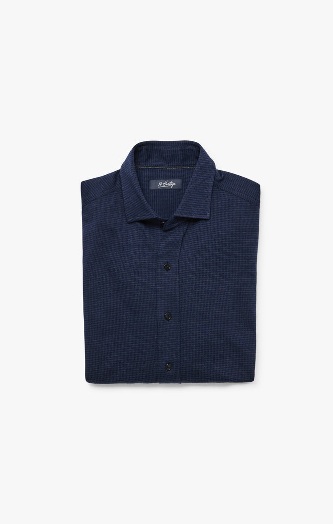 34 Heritage Shirt Structured Shirt Navy Blue-Men&#39;s Shirts-Brooklyn-Vancouver-Yaletown-Canada