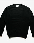 Harley of Scotland Super Fine Crew Sweater Black FW23-Men's Sweaters-Yaletown-Vancouver-Surrey-Canada