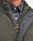 Barbour Essential Patch Zip Through Jumper Seaweed-Men's Sweaters-Brooklyn-Vancouver-Yaletown-Canada