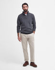 Barbour Nelson Essential Half Zip Jumper Storm Grey-Men's Sweaters-Brooklyn-Vancouver-Yaletown-Canada