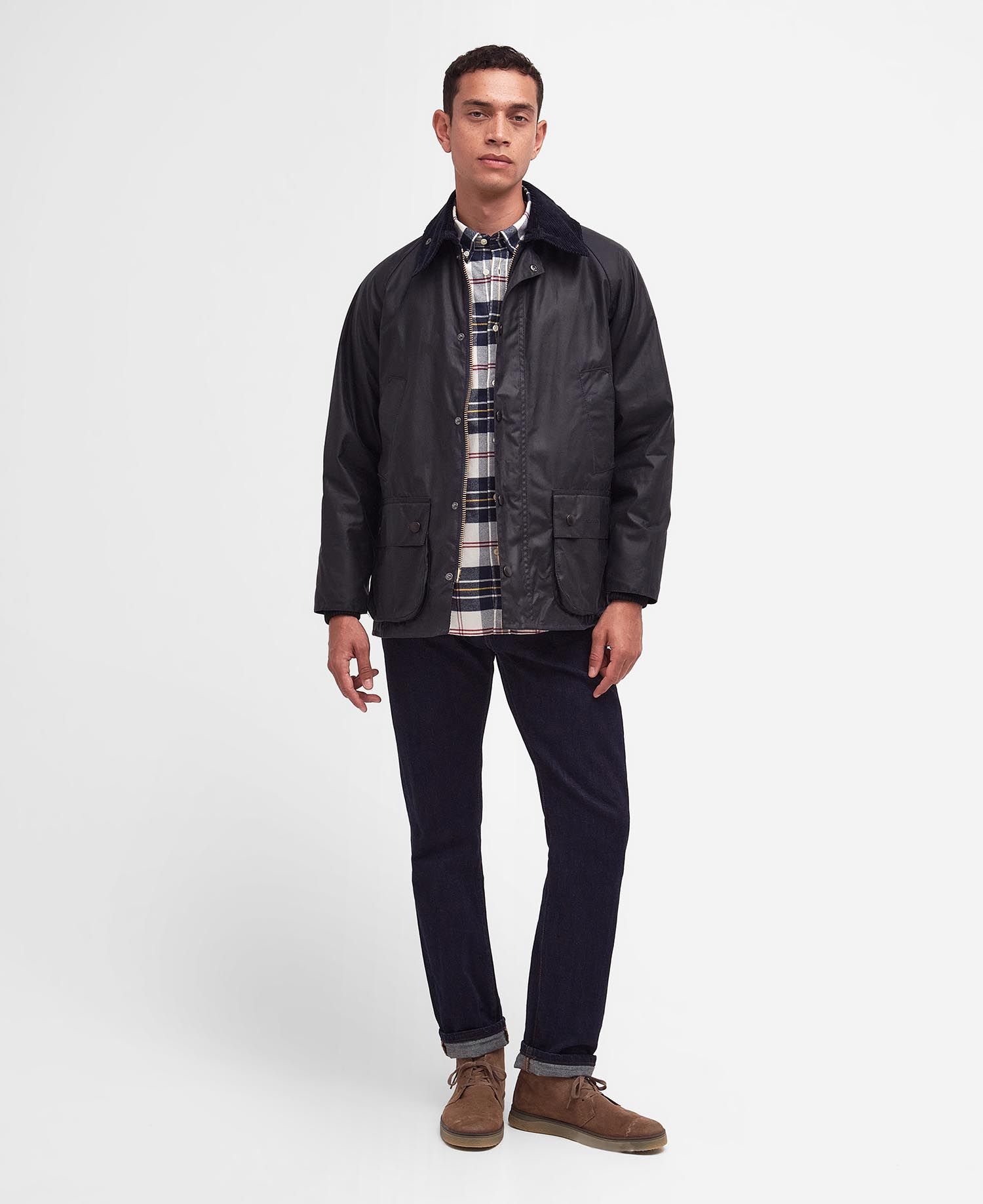 Barbour Bedale Wax Coat - Navy-Men&#39;s Coats-Brooklyn-Vancouver-Yaletown-Canada