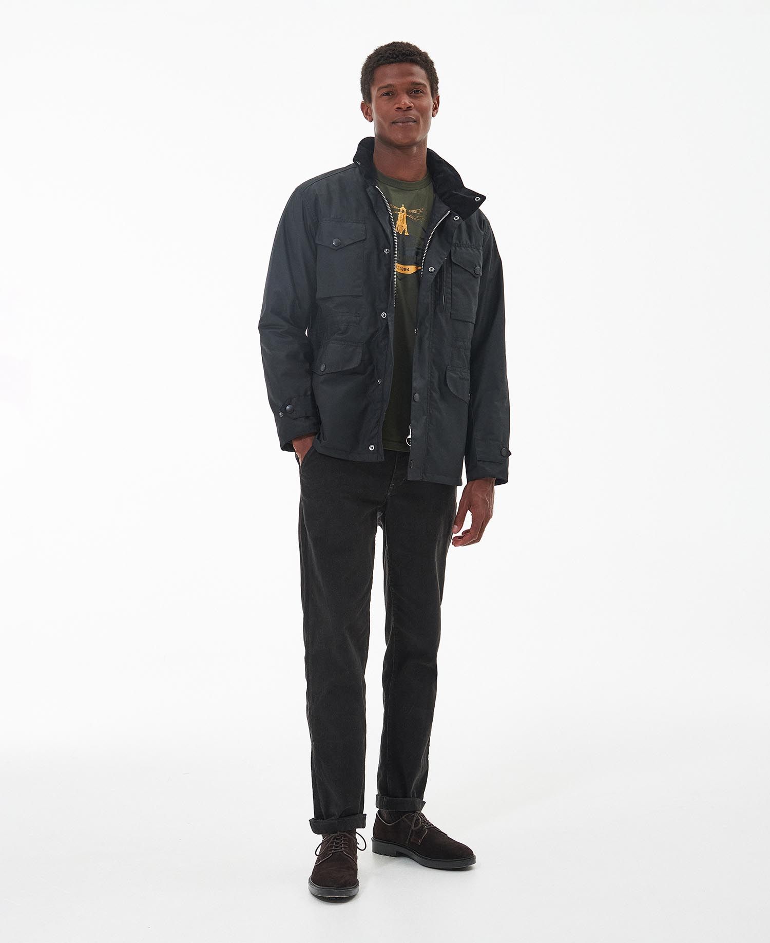 Barbour Coat Sapper Wax Black-Men&#39;s Coats-Brooklyn-Vancouver-Yaletown-Canada