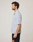 Peregrine Beach Shirt SS Blue White Stripe-Men's Shirts-Brooklyn-Vancouver-Yaletown-Canada