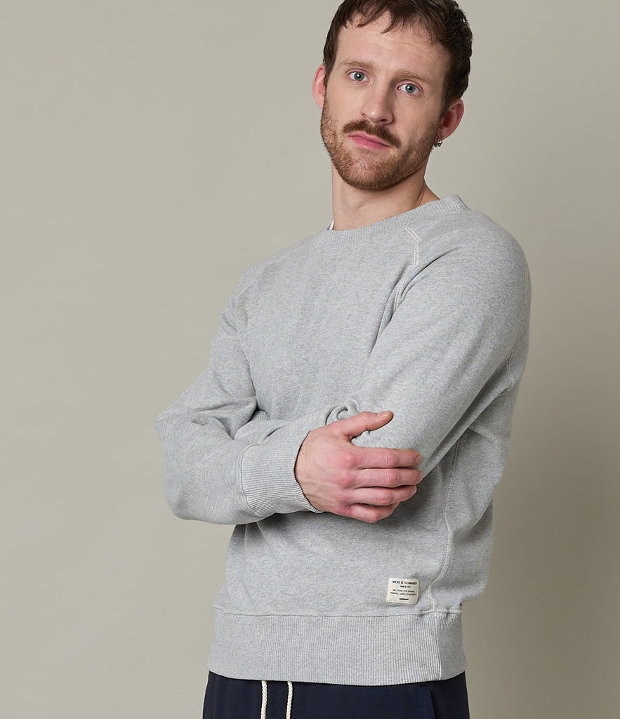 Merz Sweatshirt 10.6 Oz Relaxed Fit Grey Melange-Men&#39;s Sweatshirts-Brooklyn-Vancouver-Yaletown-Canada