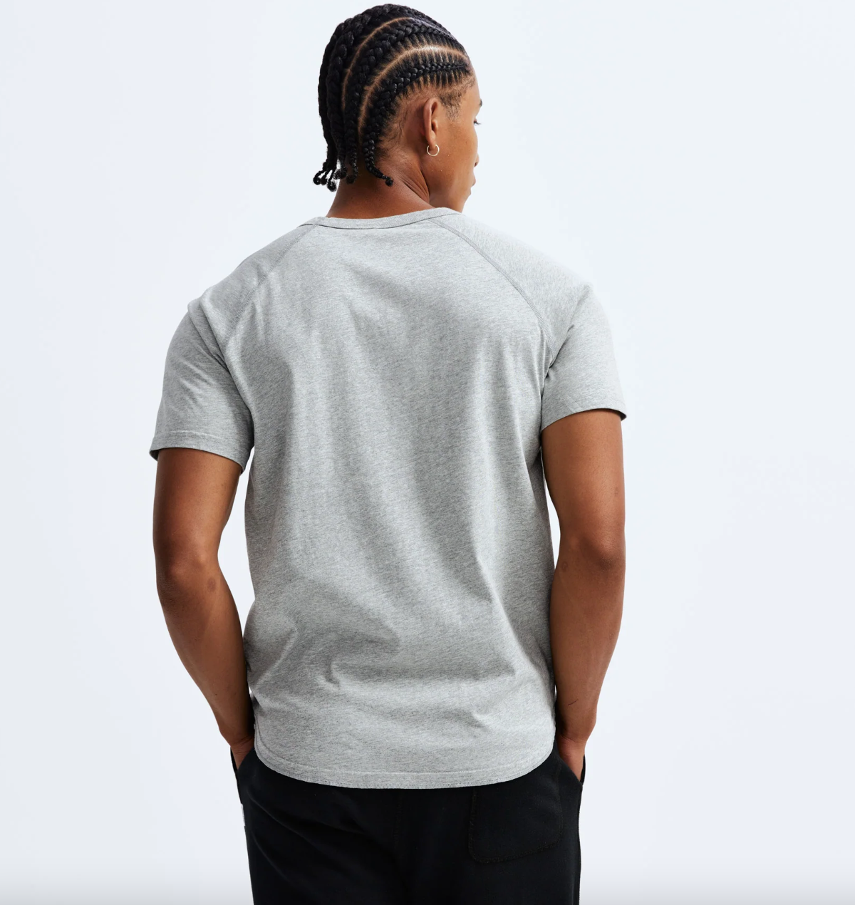 Reigning Champ-Knit Lightweight Jersey Raglan Tee-H Grey FW23-Men&#39;s T-Shirts-Yaletown-Vancouver-Surrey-Canada