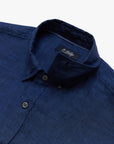 34 Heritage Linen Short Sleeve Shirt Indigo SS24-Men's Shirts-Brooklyn-Vancouver-Yaletown-Canada