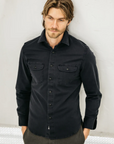 Kato Shirt The Brace LS Oxford St. Black-Men's Shirts-Brooklyn-Vancouver-Yaletown-Canada