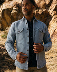 Kato The Anvil Shirt JK Birds Eye Sashiko Light Indigo-Men's Jackets-Brooklyn-Vancouver-Yaletown-Canada