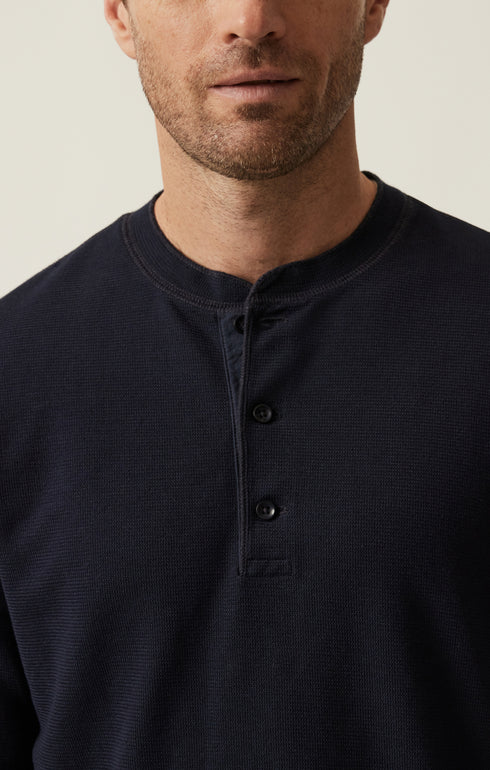 34 Heritage LS Henley Navy-Men&#39;s T-Shirts-Brooklyn-Vancouver-Yaletown-Canada