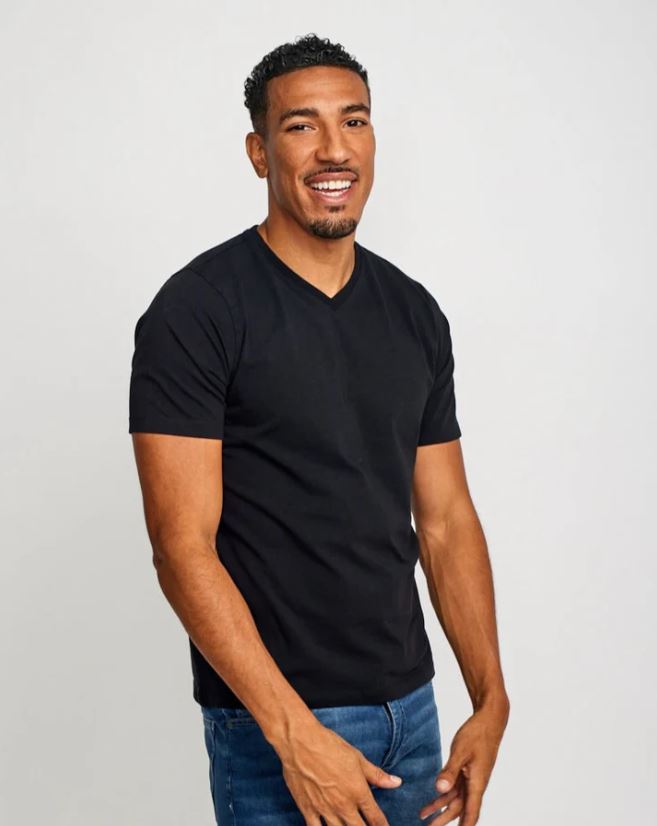 Easy Mondays V-Neck SS Cotton T-Shirt Black-Men's T-Shirts-Brooklyn-Vancouver-Yaletown-Canada