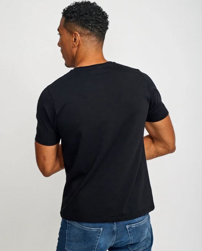 Easy Mondays V-Neck SS Cotton T-Shirt Black-Men's T-Shirts-Brooklyn-Vancouver-Yaletown-Canada