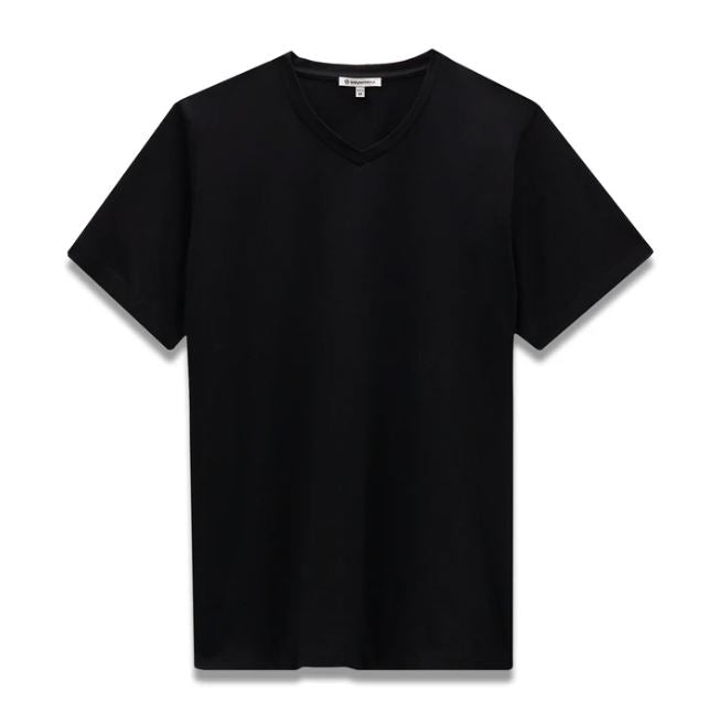 Easy Mondays V-Neck SS Cotton T-Shirt Black-Men&#39;s T-Shirts-Brooklyn-Vancouver-Yaletown-Canada