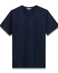 Easy Mondays V-Neck SS Cotton T-Shirt Navy-Men's T-Shirts-Brooklyn-Vancouver-Yaletown-Canada