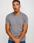 Easy Mondays V-Neck SS Cotton T-Shirt Slate-Men's T-Shirts-Brooklyn-Vancouver-Yaletown-Canada