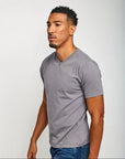 Easy Mondays V-Neck SS Cotton T-Shirt Slate-Men's T-Shirts-Brooklyn-Vancouver-Yaletown-Canada