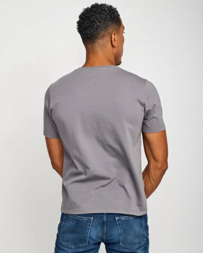 Easy Mondays V-Neck SS Cotton T-Shirt Slate-Men's T-Shirts-Brooklyn-Vancouver-Yaletown-Canada