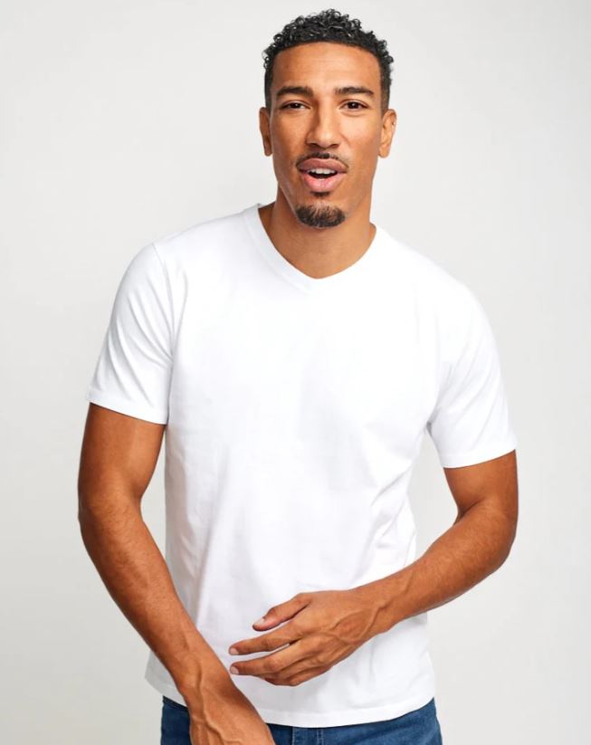 Easy Mondays V-Neck SS Cotton T-Shirt White-Men&#39;s T-Shirts-Brooklyn-Vancouver-Yaletown-Canada