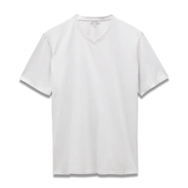 Easy Mondays V-Neck SS Cotton T-Shirt White-Men&#39;s T-Shirts-Brooklyn-Vancouver-Yaletown-Canada