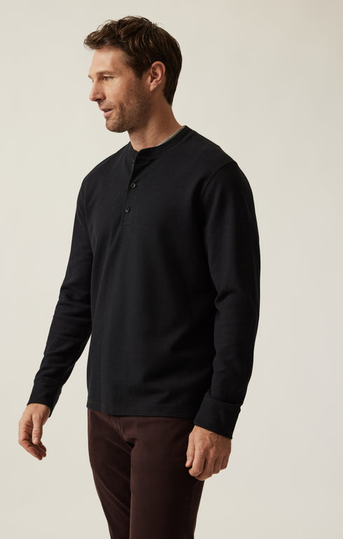 34 Heritage LS Henley Black-Men&#39;s T-Shirts-Brooklyn-Vancouver-Yaletown-Canada