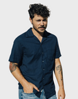 Kato The Wrench SS WGauze Organic Button Up Navy SS24-Men's Shirts-S-Brooklyn-Vancouver-Yaletown-Canada