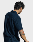 Kato The Wrench SS WGauze Organic Button Up Navy SS24-Men's Shirts-Brooklyn-Vancouver-Yaletown-Canada