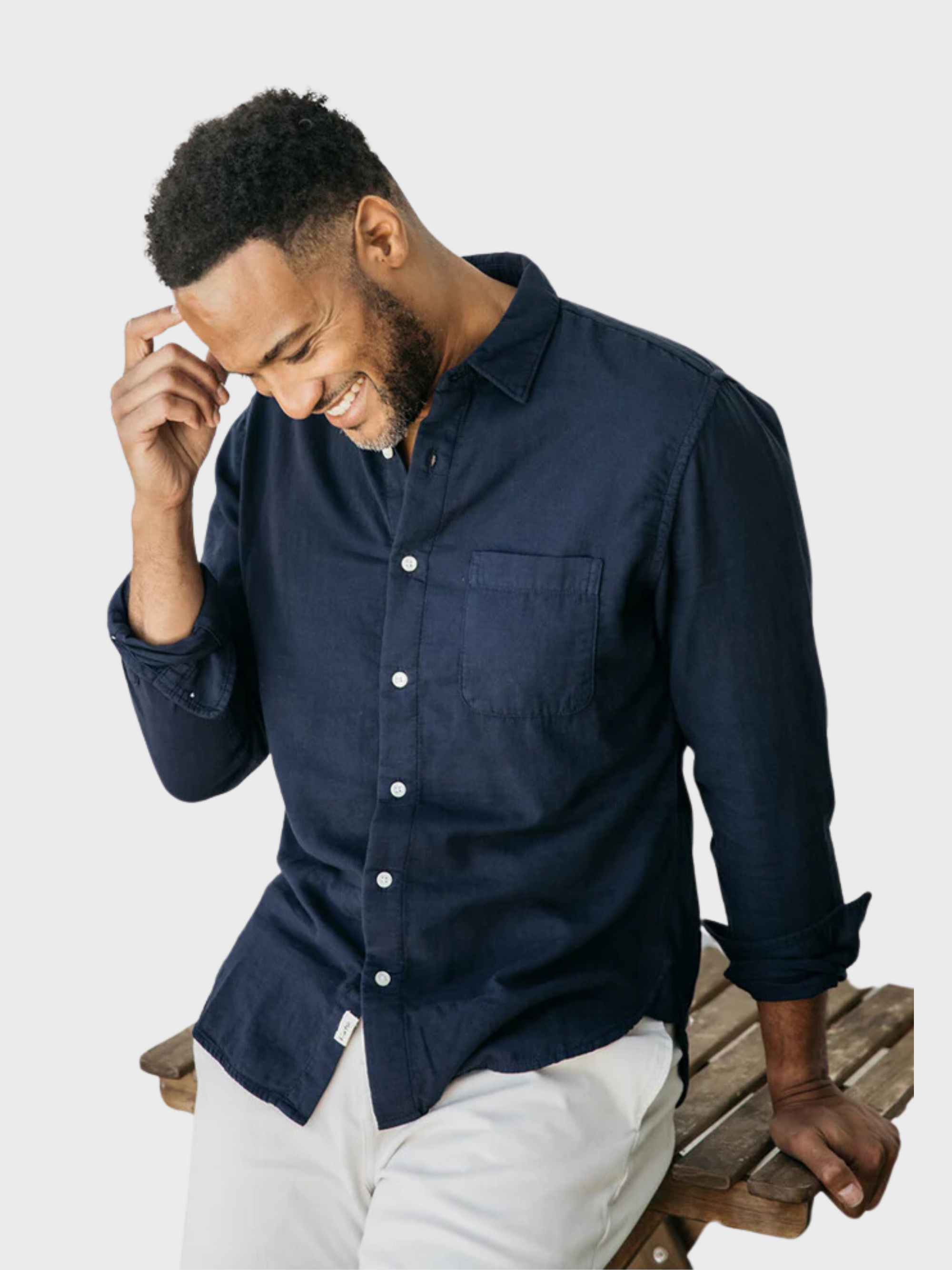 Kato Gauze Ripper Shirt Navy-Men's Shirts-Brooklyn-Vancouver-Yaletown-Canada