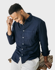 Kato Gauze Ripper Shirt Navy-Men's Shirts-Brooklyn-Vancouver-Yaletown-Canada