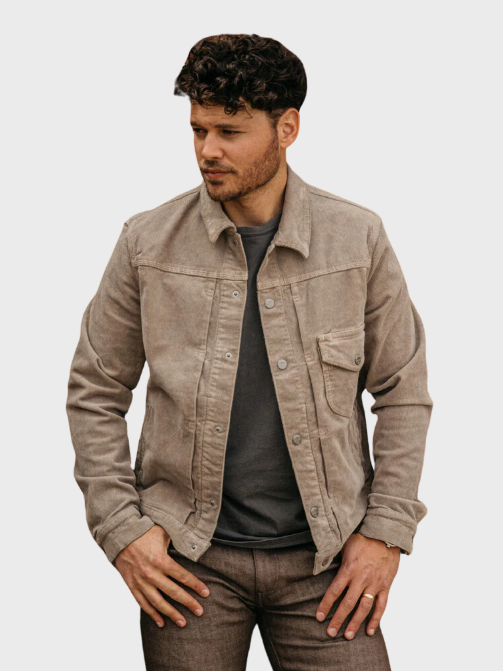 Kato Jacket The Blade 16W Stretch Cord Light Gray-Men's Jackets-S-Brooklyn-Vancouver-Yaletown-Canada