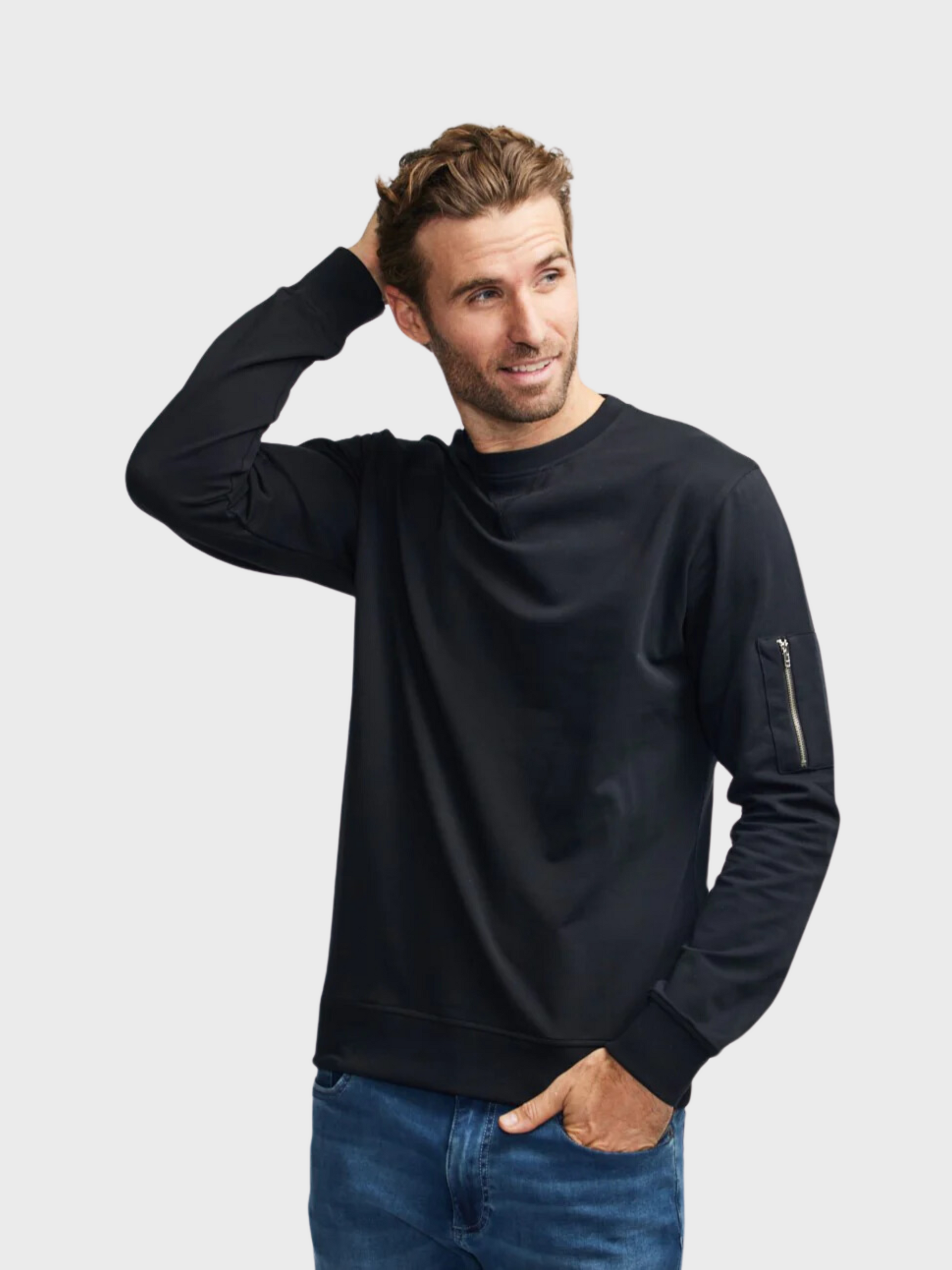 Easy Mondays Sweatshirt Crew Neck Black-Men's Sweatshirts-Brooklyn-Vancouver-Yaletown-Canada