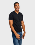 Easy Mondays T Shirt V Neck Black-Men's T-Shirts-Brooklyn-Vancouver-Yaletown-Canada