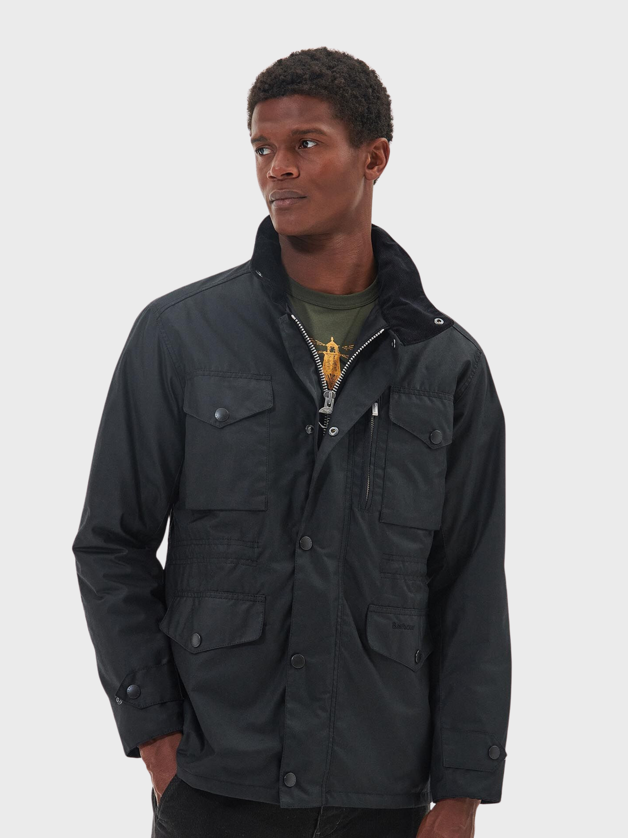 Barbour sapper jacket black on sale