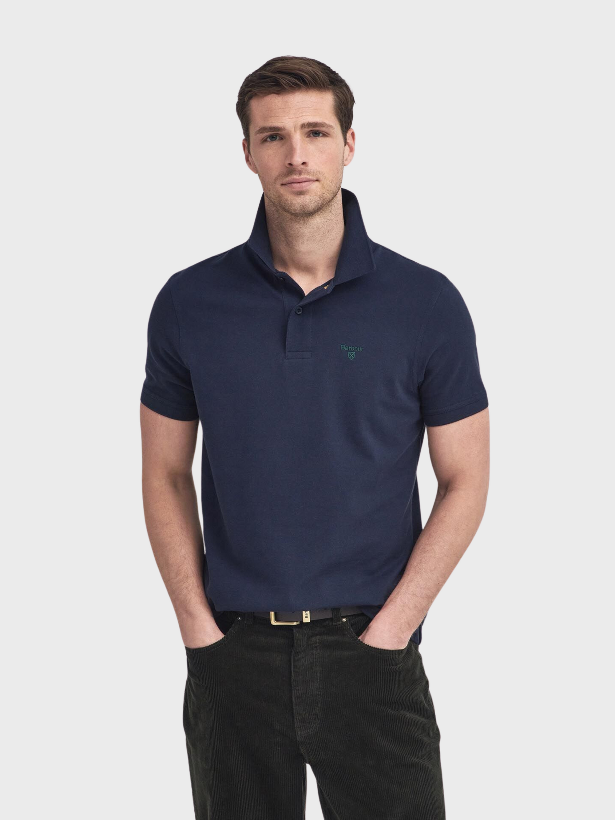 Barbour Tee Shirt Lightweight Polo Navy-Men's T-Shirts-Brooklyn-Vancouver-Yaletown-Canada