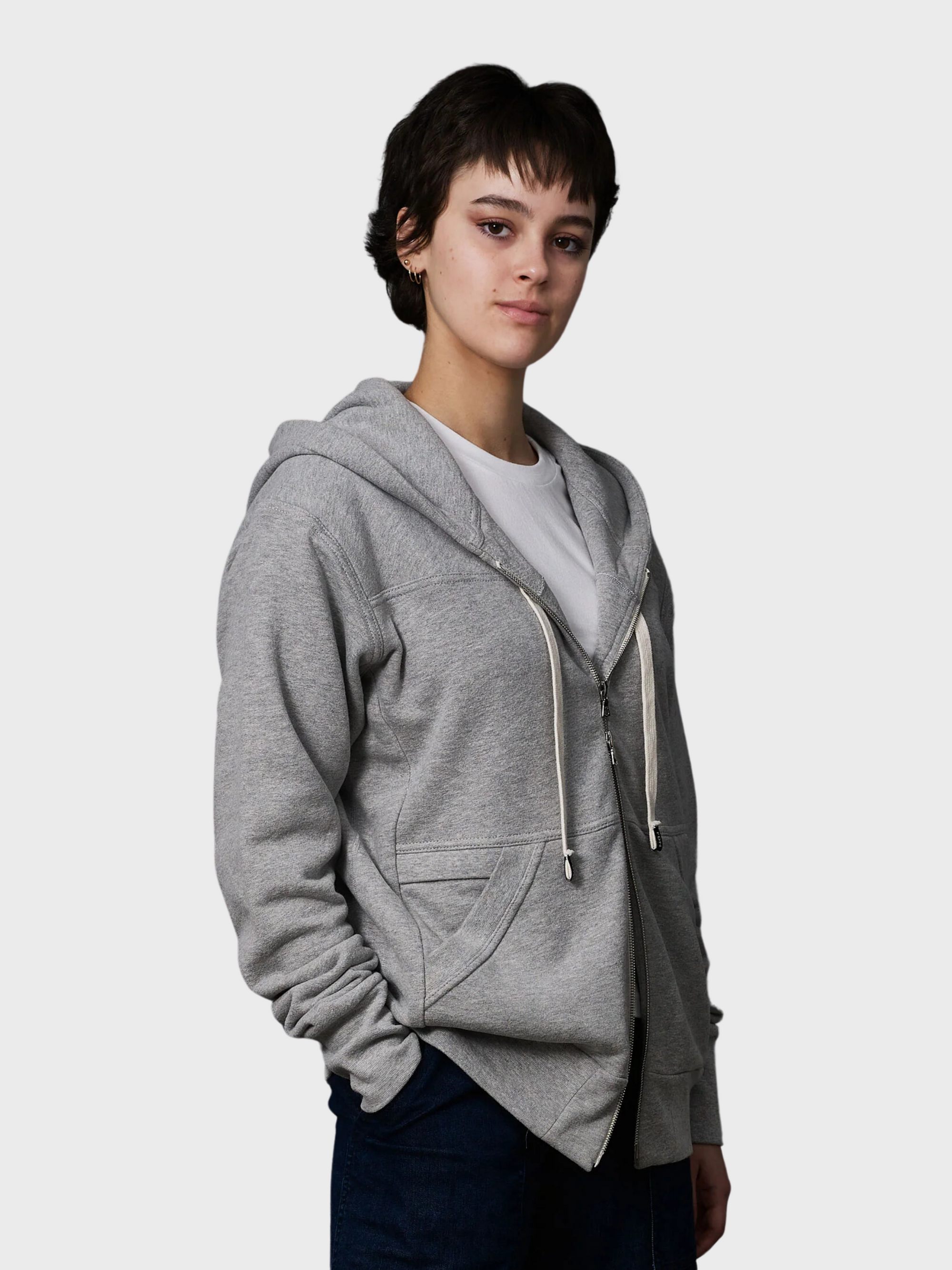 Frere Du Nord Winter Zip Up Hoodie Heather Grey-Men's Sweatshirts-Brooklyn-Vancouver-Yaletown-Canada