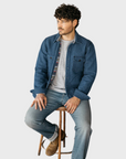 Kato The Anvil Shirt JK Quilt Denim LIght Indigo-Men's Jackets-Brooklyn-Vancouver-Yaletown-Canada