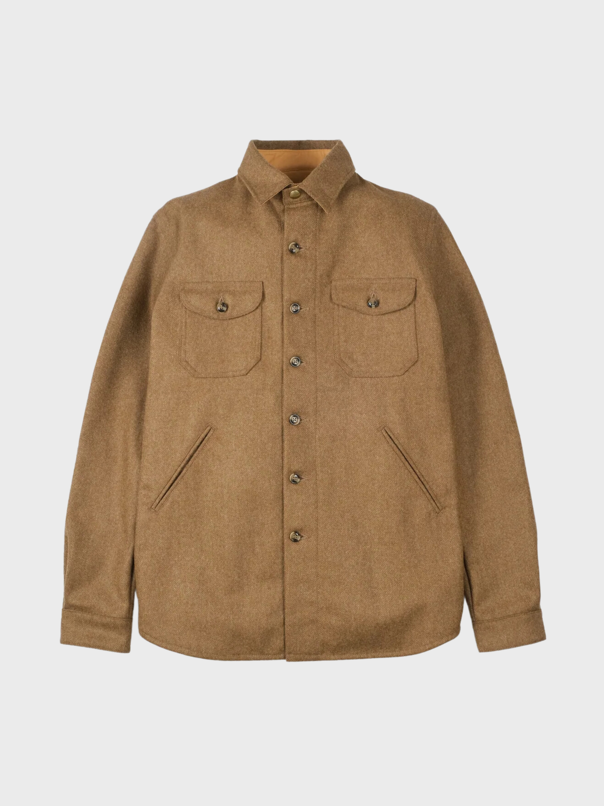 Dehen Over Shirt Crissman Dark Tan Mix FW24-Men's Jackets-Brooklyn-Vancouver-Yaletown-Canada