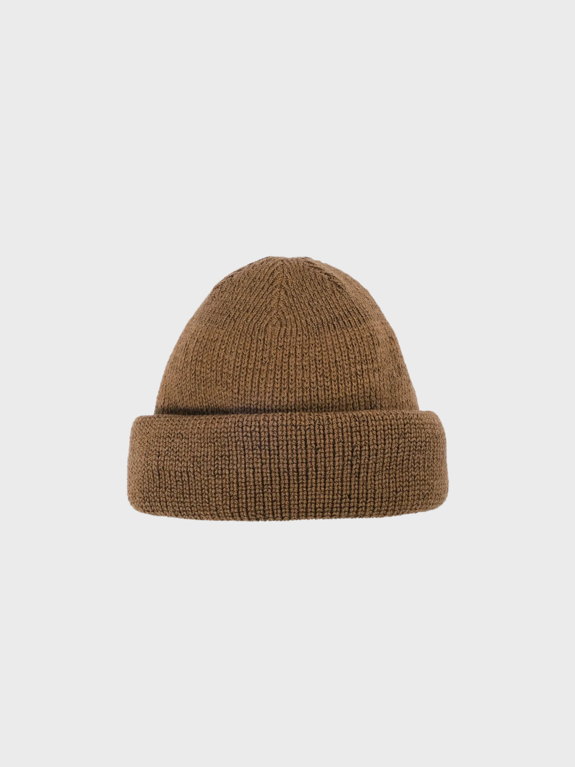 Dehen Wool Knit Watch Cap Dark Tan FW24-Men's Accessories-Brooklyn-Vancouver-Yaletown-Canada