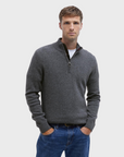 Barbour Sweater Holden Half Zip Knitted Jumper Grey Marl-Men's Sweaters-Brooklyn-Vancouver-Yaletown-Canada