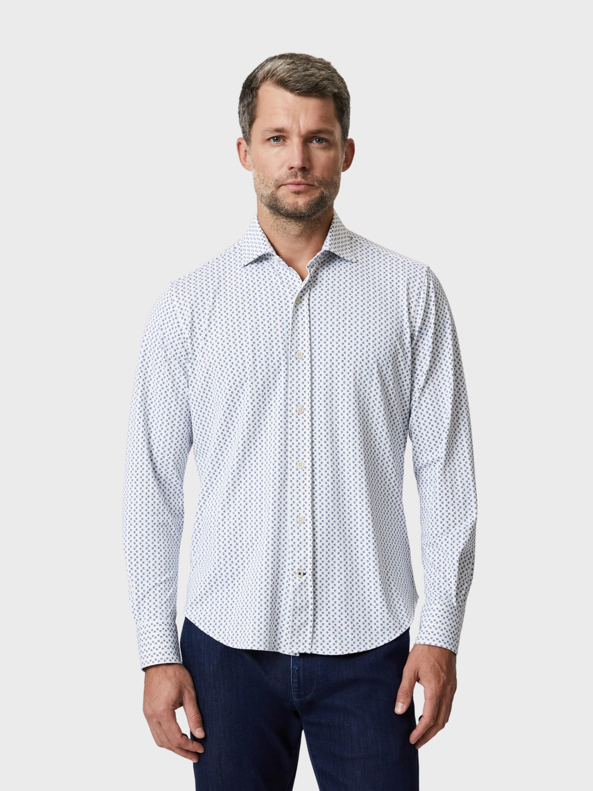 34 Heritage Ocean Dot Shirt White SS24-Men's Shirts-S-Brooklyn-Vancouver-Yaletown-Canada