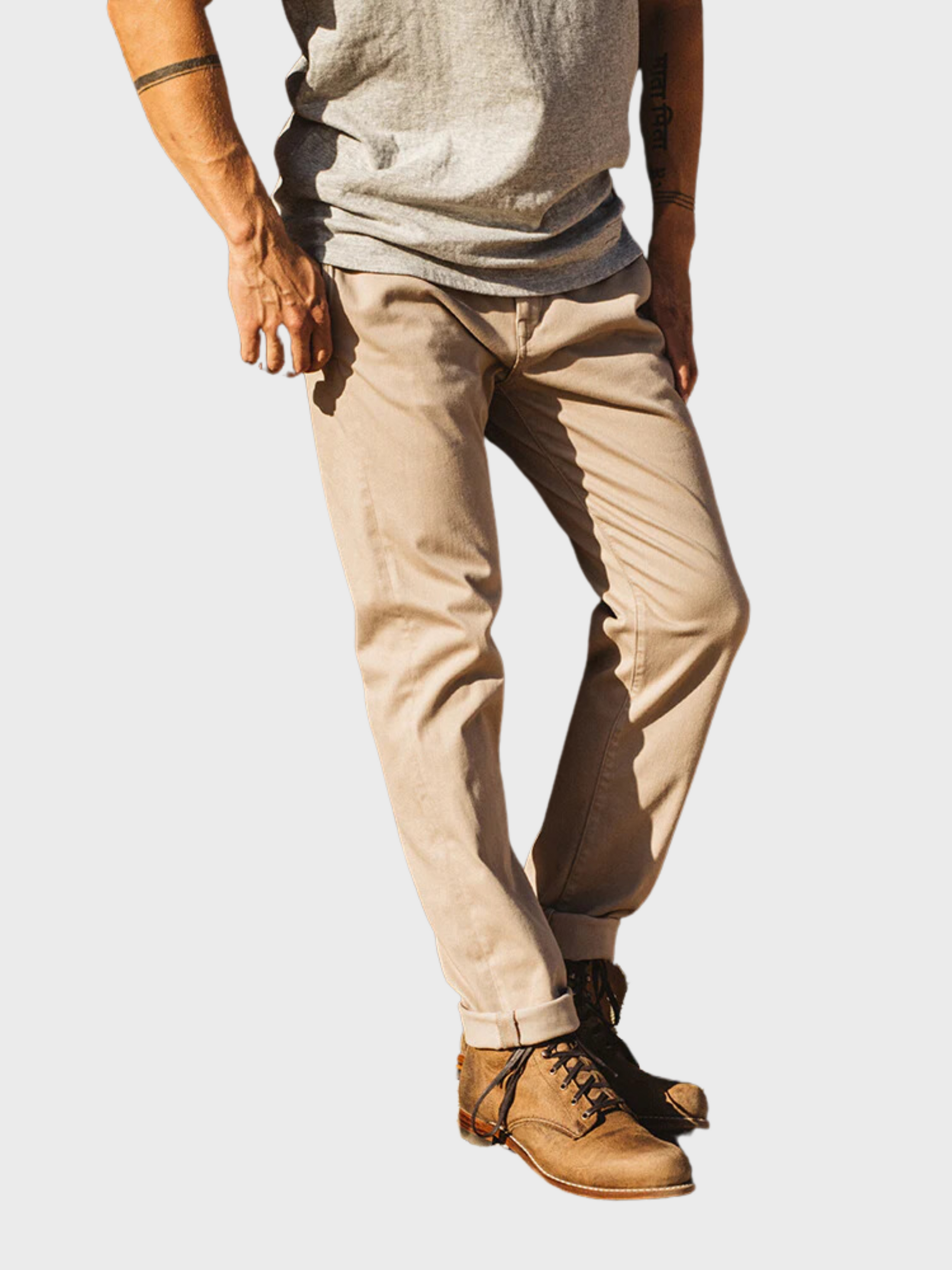 Kato Axe Chino Denit Sand Beige-Men's Pants-29-Brooklyn-Vancouver-Yaletown-Canada