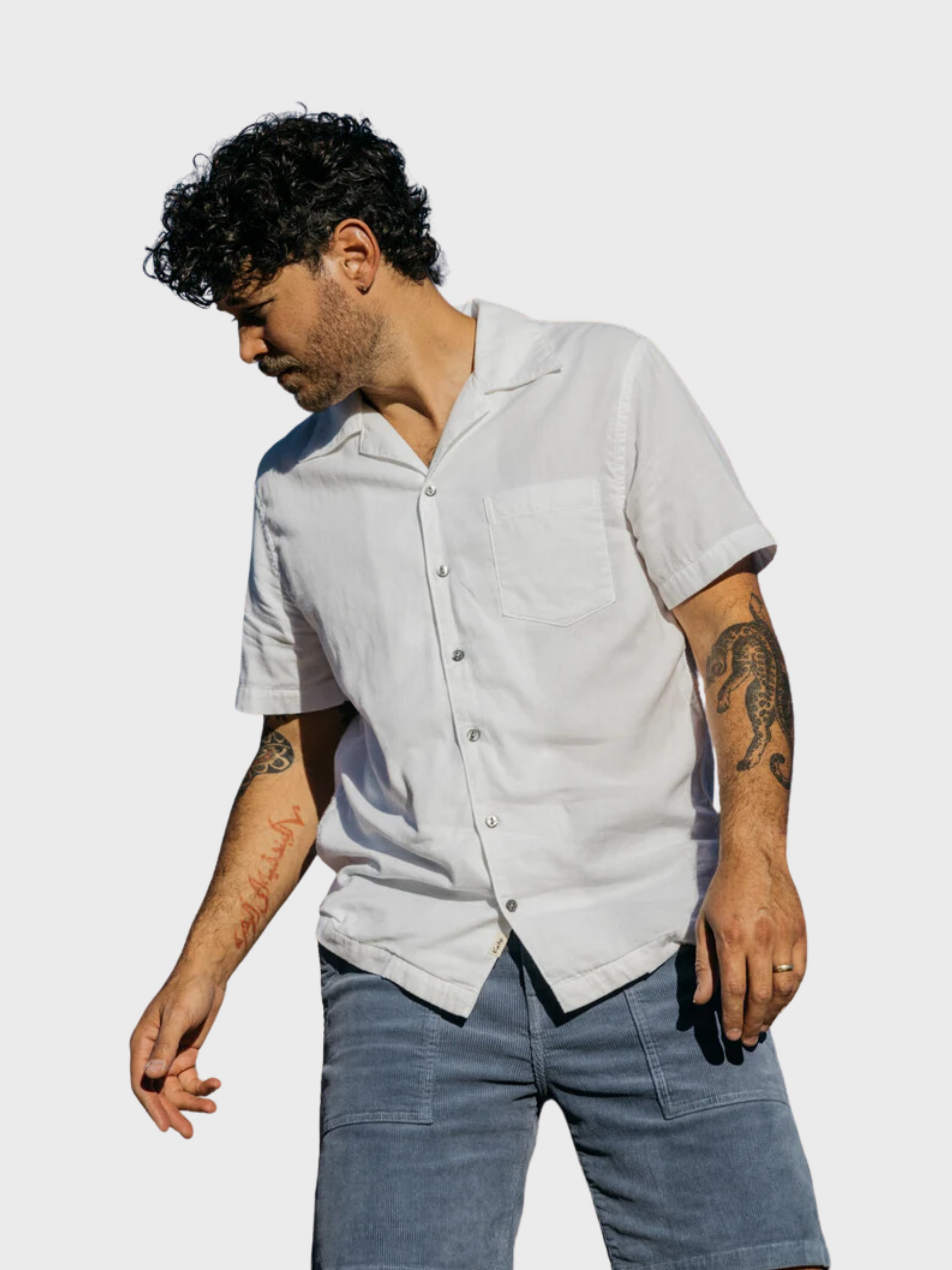 Kato The Wrench SS WGauze Organic Button Up White SS24-Men&#39;s Shirts-S-Brooklyn-Vancouver-Yaletown-Canada