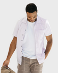 Kato The Wrench SS WGauze Organic Button Up Lavender SS24-Men's Shirts-Brooklyn-Vancouver-Yaletown-Canada