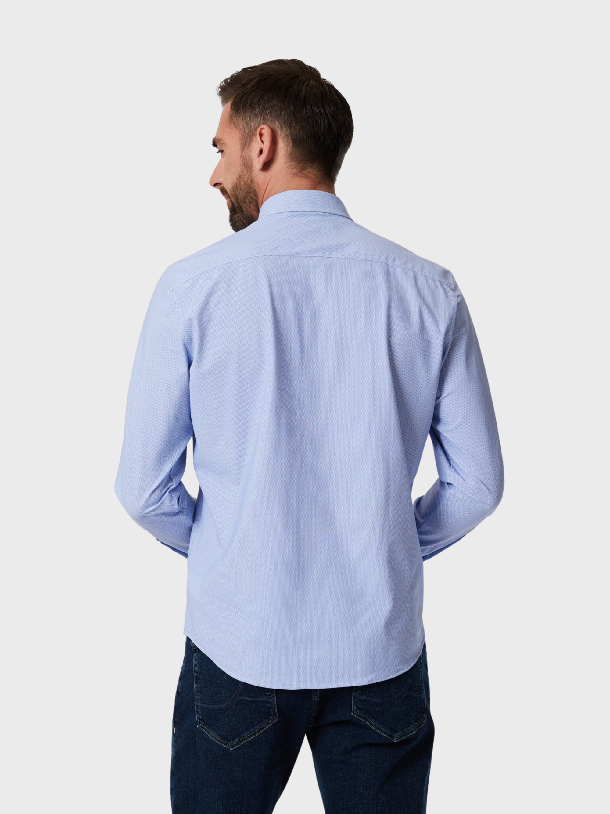 34 Heritage Shirt Geometric Blue-Men's Shirts-Brooklyn-Vancouver-Yaletown-Canada