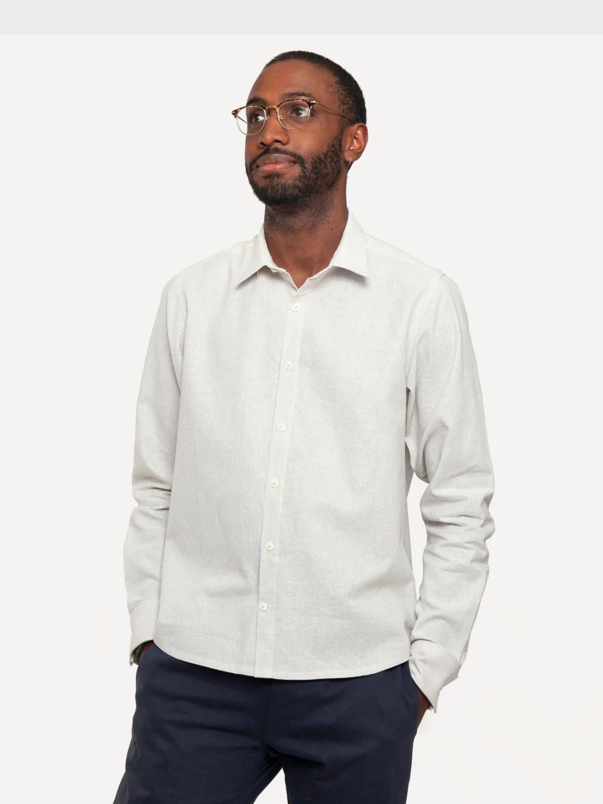 18Waits Long Sleeve Dylan White Linen SS24-Men's Shirts-Medium-Brooklyn-Vancouver-Yaletown-Canada