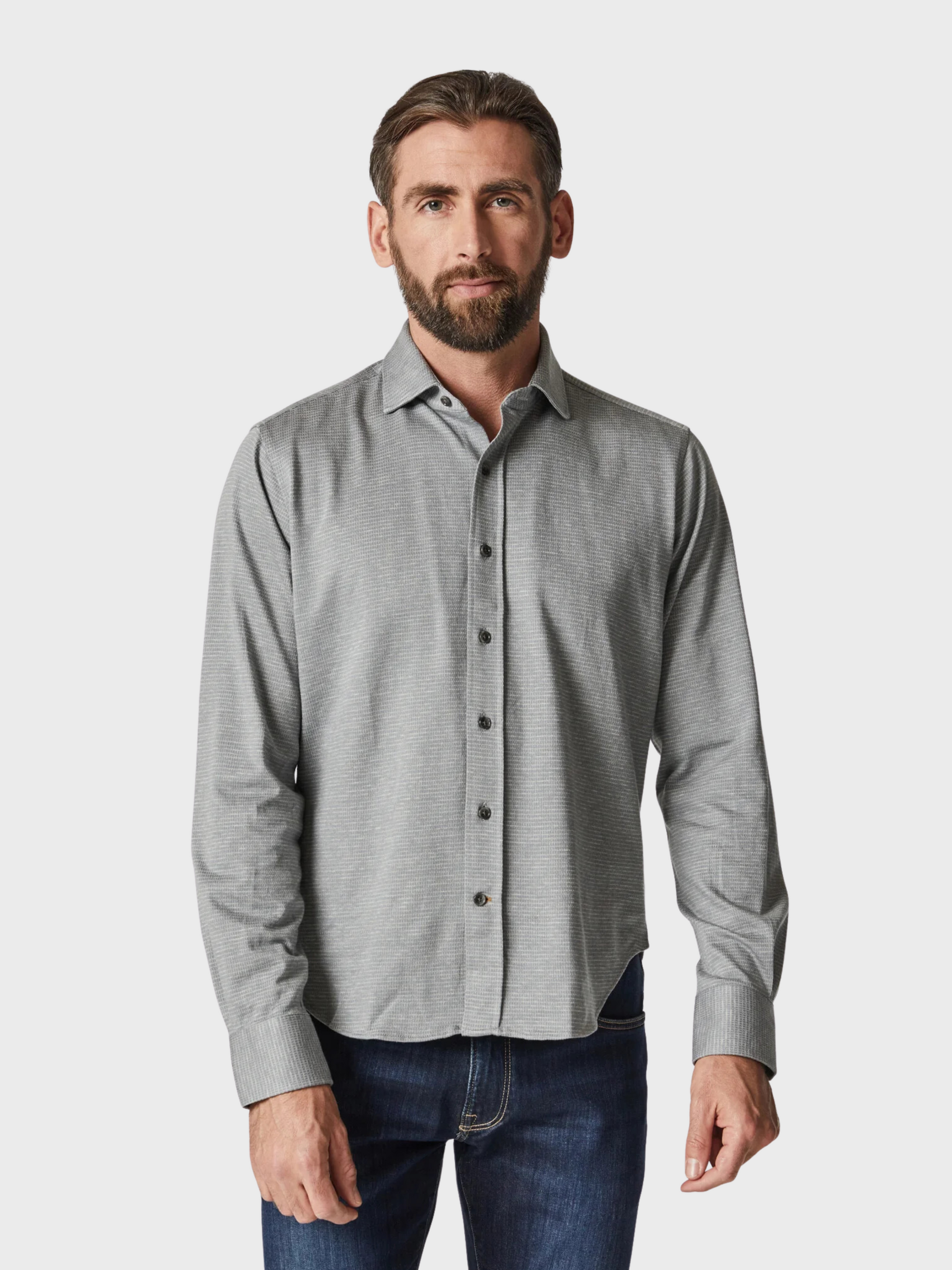 34 Heritage Shirt Structured Shirt Light Grey-Men&#39;s Shirts-S-Brooklyn-Vancouver-Yaletown-Canada