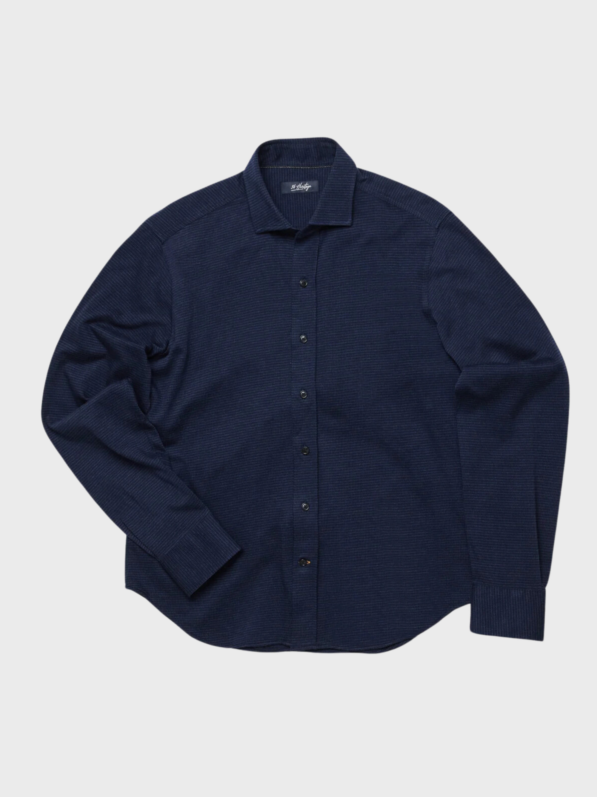 34 Heritage Shirt Structured Shirt Navy Blue-Men&#39;s Shirts-Brooklyn-Vancouver-Yaletown-Canada