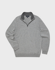 34 Heritage Sweater Cashmere Quarter Zip Grey Melange-Men's Sweaters-Brooklyn-Vancouver-Yaletown-Canada