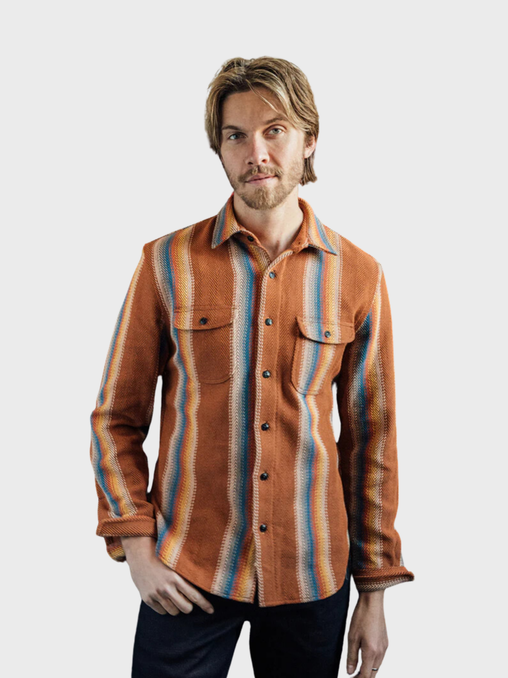 Kato Jacket The Brace LS 11 Oz Loose Weave Baja Brown-Men's Jackets-S-Brooklyn-Vancouver-Yaletown-Canada