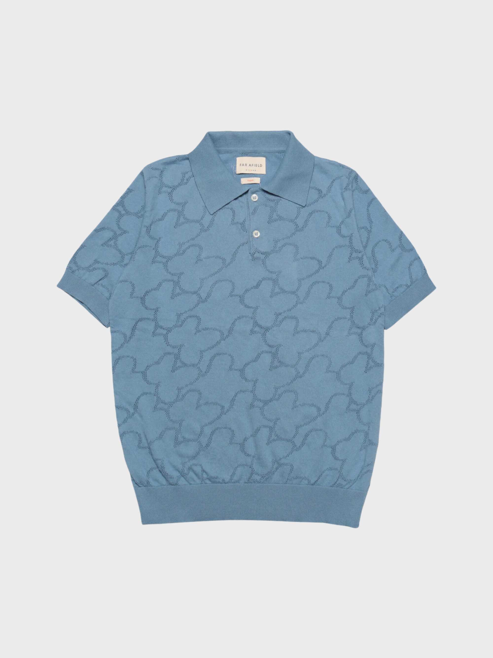 Far Afield Belser SS Polo Tee Allure Blue SS24-Men's T-Shirts-Brooklyn-Vancouver-Yaletown-Canada