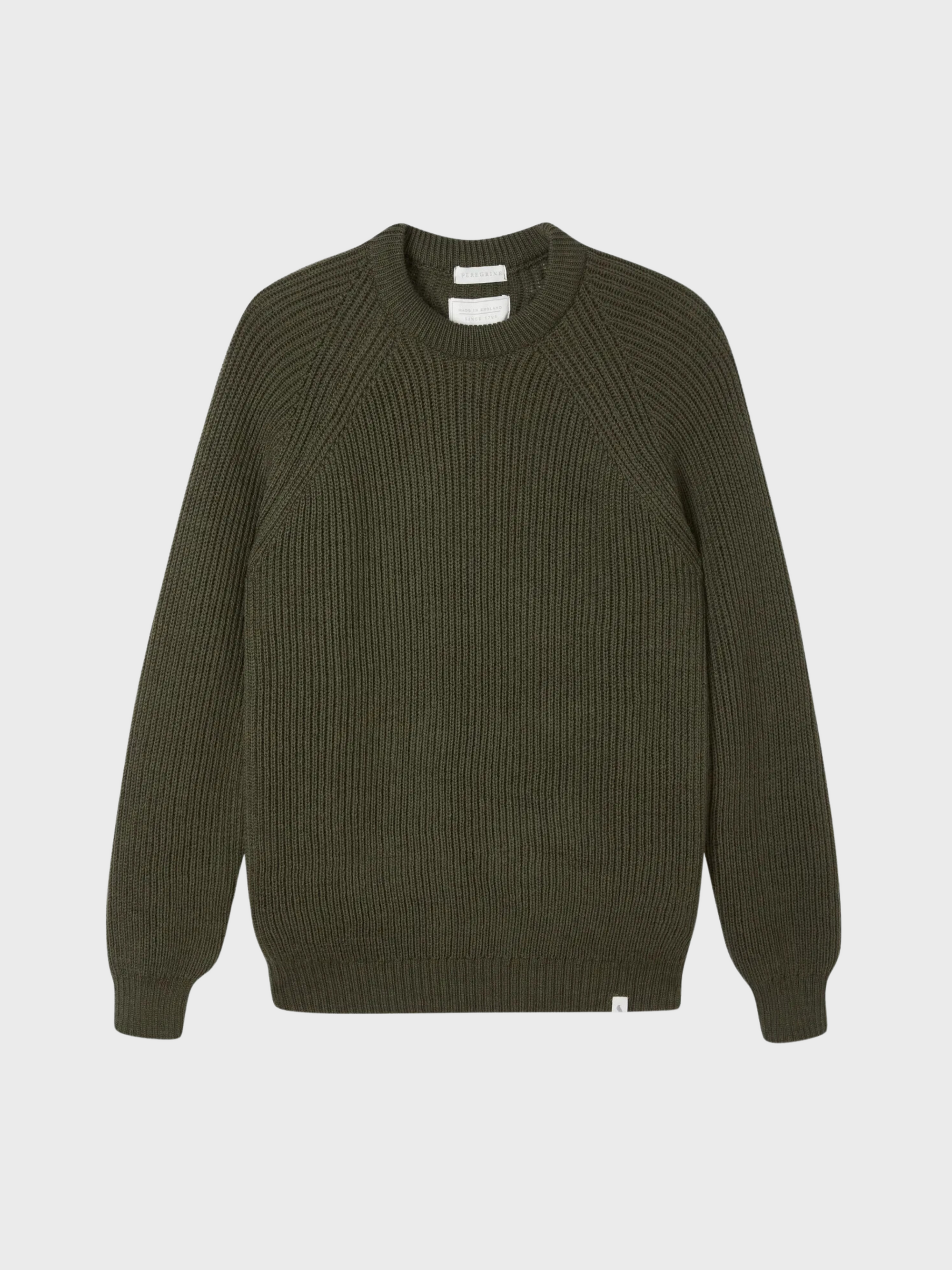 Peregrine Sweater Ford Crew Olive-Men's Sweaters-Brooklyn-Vancouver-Yaletown-Canada