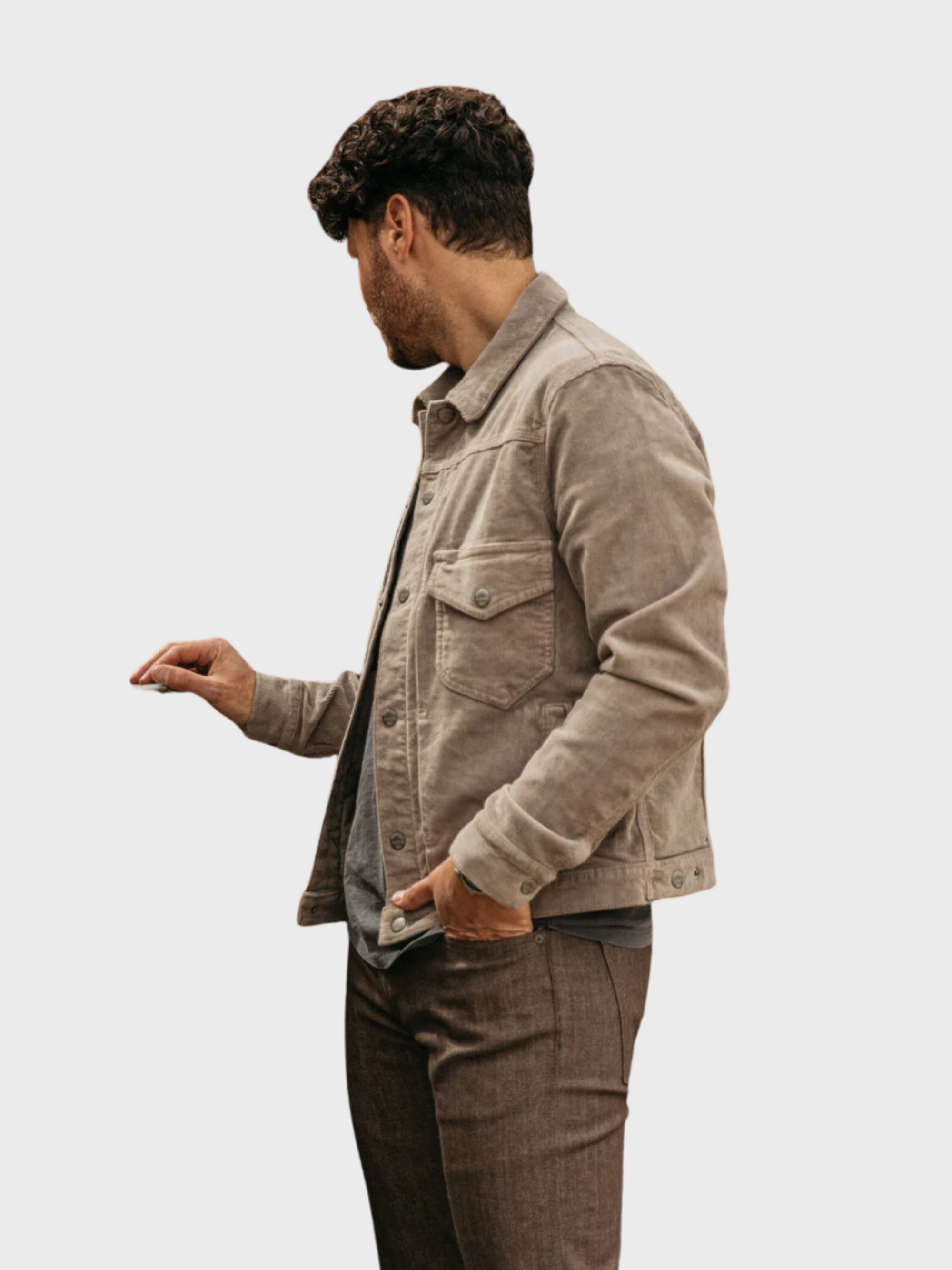 Kato Jacket The Blade 16W Stretch Cord Light Gray-Men's Jackets-Brooklyn-Vancouver-Yaletown-Canada